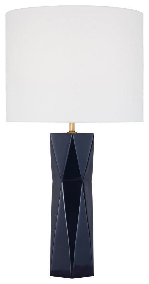 Fernwood 1-Light Indoor Table Lamp, Gloss Navy