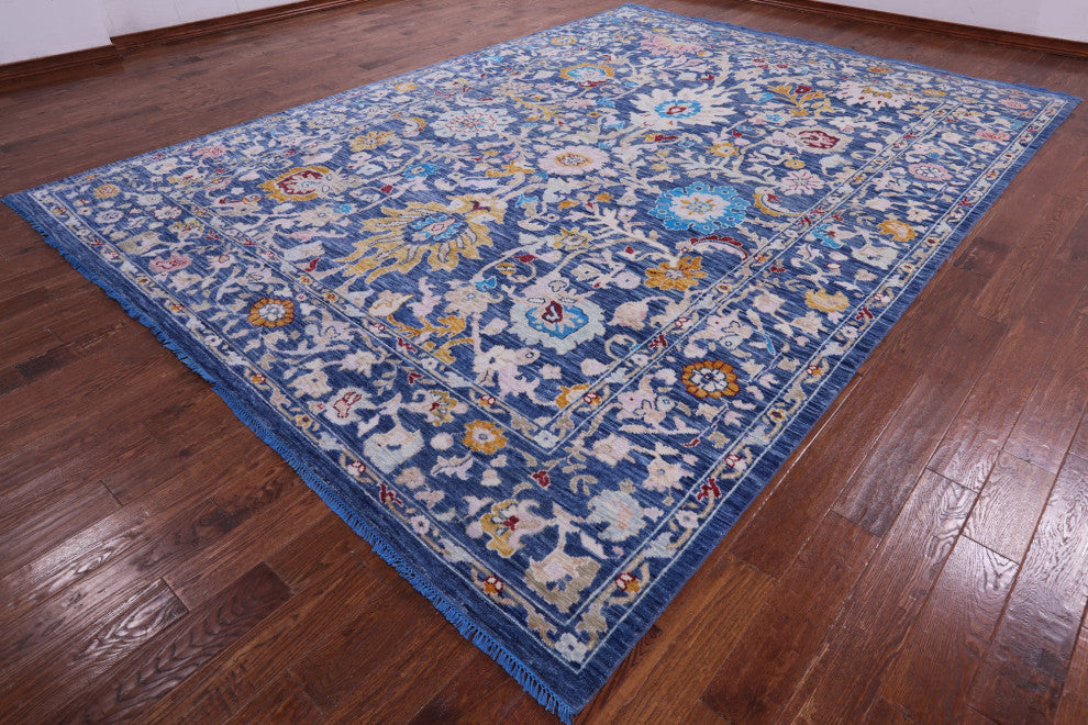 Turkish Oushak Handmade Wool Rug 10' 0" X 14' 1" - Q13443