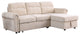 Ashton Velvet Fabric Reversible Sleeper Sectional Sofa Chaise, Beige
