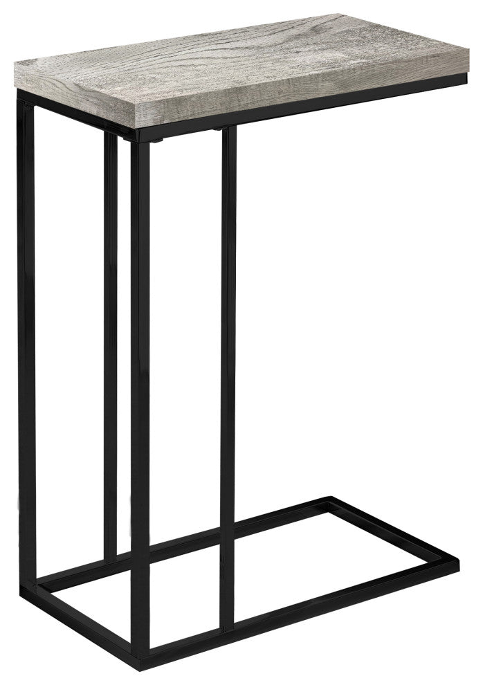 HomeRoots 18.25" x 10.25" x 25.25" GreyBlack Particle Board Metal Accent Table