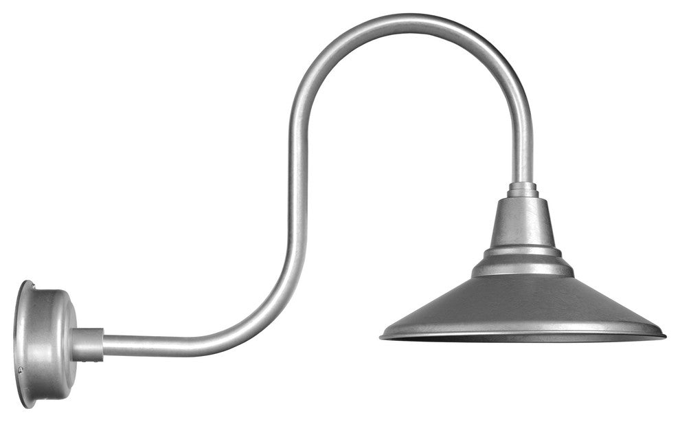 16" Calla LED Barn Light With Antique Arm, Galvanized Silver