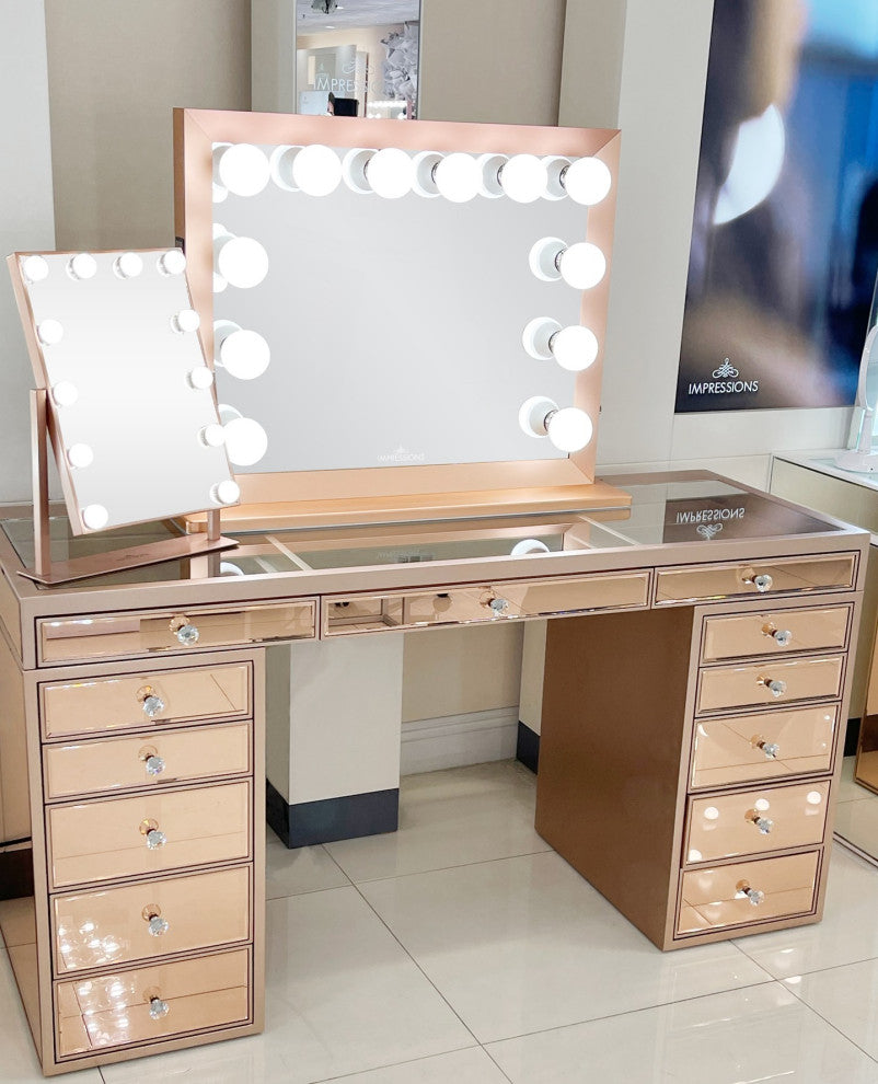 Starlight Plus Makeup Vanity Mirror, Rose Gold, Bt
