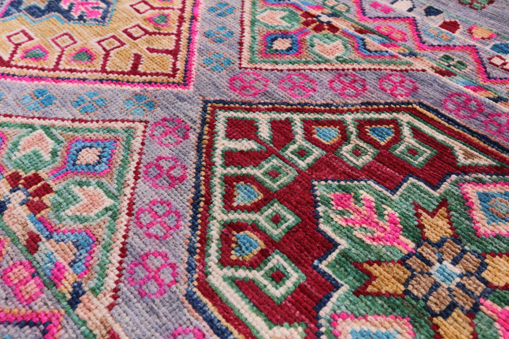 4' 1" X 6' 0" Khorjin Super Kazak Hand-Knotted Wool Rug - Q12570