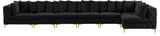 Tremblay Modular Sectional, Black, L-Shaped, 7-Piece: Armless (5), Corner (2)