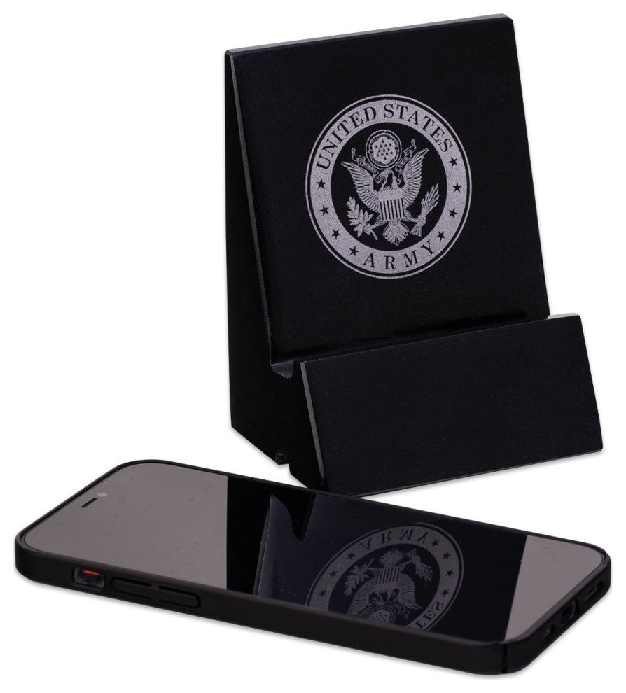 US Army Seal Genuine Marble Jet Black Cell Phone and Tablet Holder