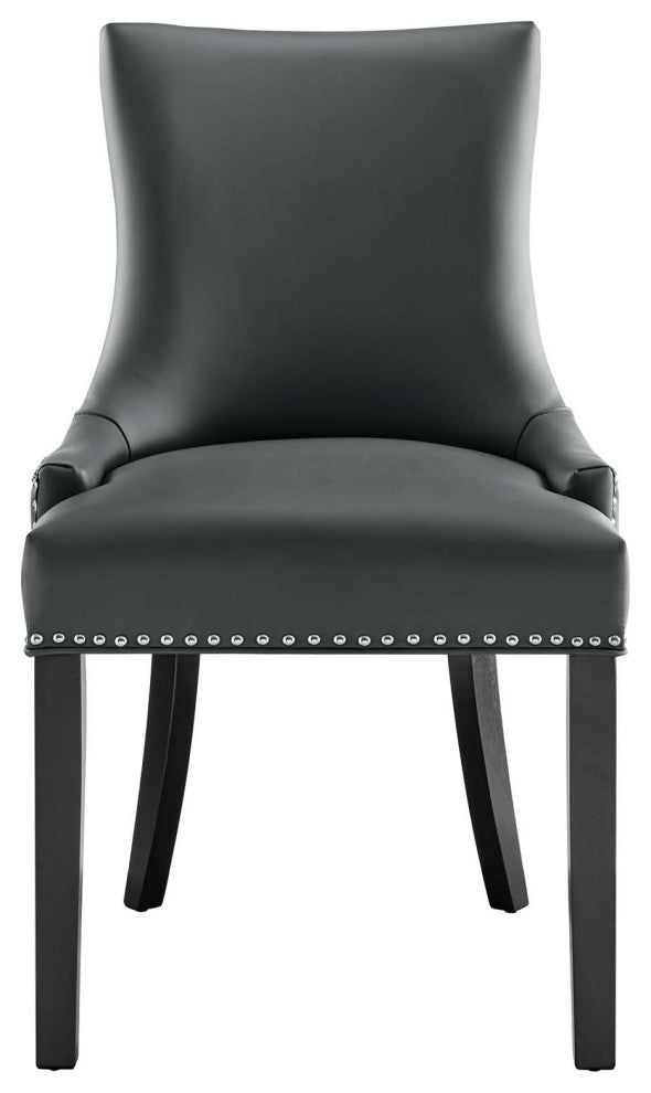 Marquis Vegan Leather Dining Chair, Gray