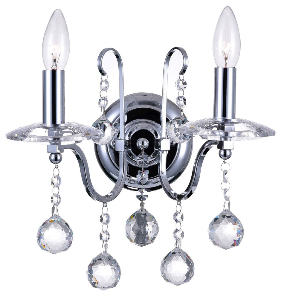 CWI Lighting 5507W12C-2 Valentina 2 Light Wall Sconce With Chrome Finish