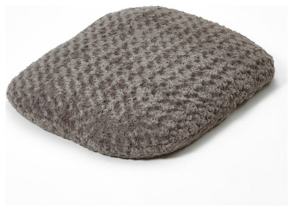 Gray 2'x3' Lux Faux Fur Oval Pet Bed