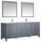Jacques 84" Dark Grey Double Vanity Set with Carrara Marble Top