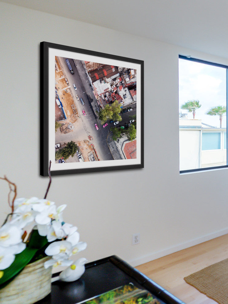 "Pink Cars" Framed Print by Karolis Janulis