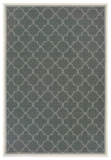 Oriental Weavers Marina Grey/ Ivory Geometric Indoor/Outdoor Rug 5'3"X7'6"