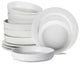 Stone Lain Senso New Bone China 12 Piece Dinnerware Set, White
