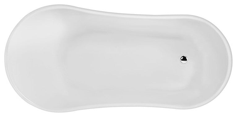 67" Streamline NPT9349CH-CH Clawfoot Tub With Internal Drain