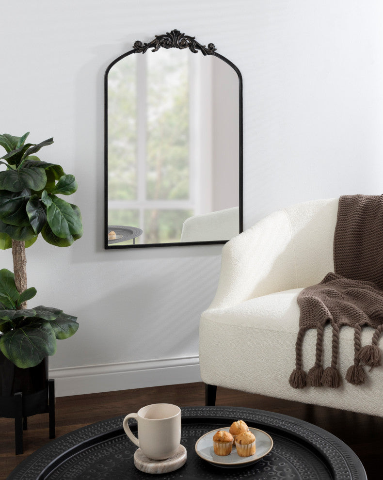Arendahl Traditional Arch Mirror, Black, 24x36