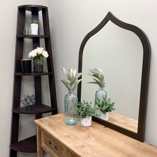 Verdon Framed Vanity Mirror, Teardrop Cathedral, 24.4"x32.4", Rubbed Bronze