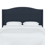 Camelback Wingback Headboard, Linen Navy, Full