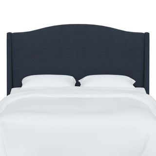 Camelback Wingback Headboard, Linen Navy, Full