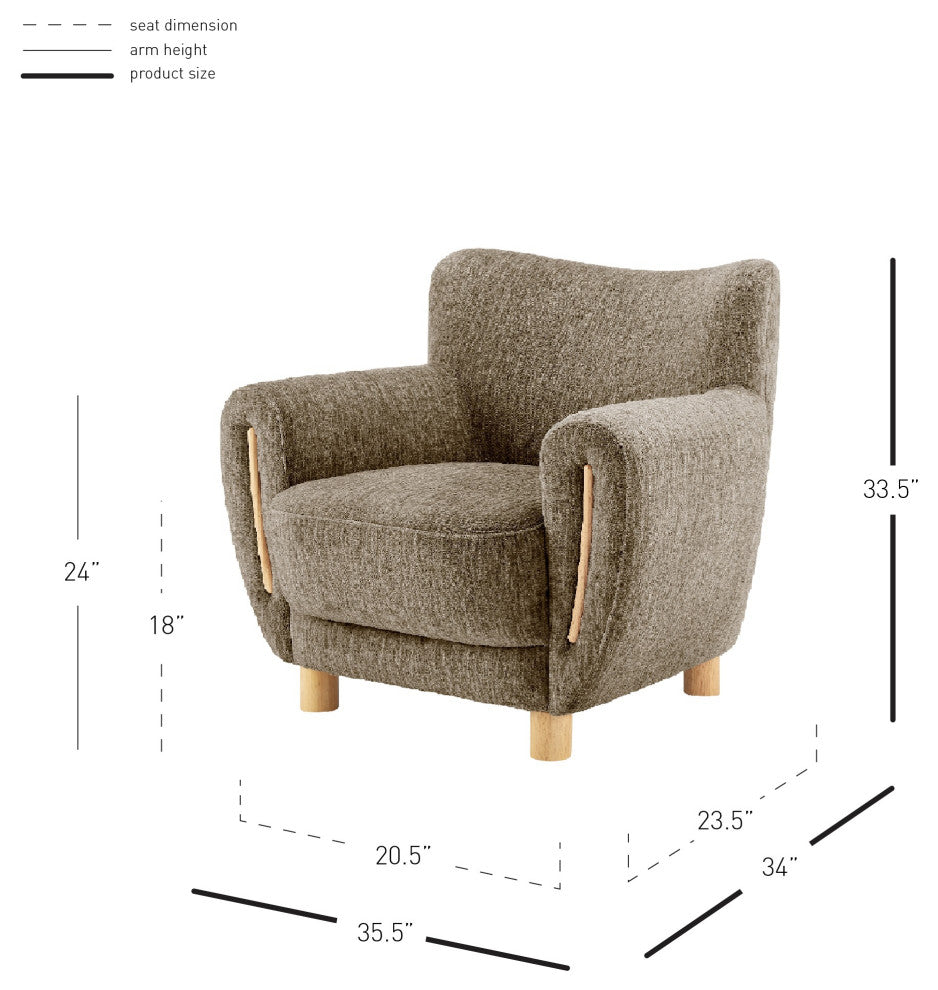 Bellamy Fabric Accent Arm Chair, Pasadena Taupe