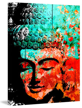 Marmont Hill, "Buddha Green Red" by Rick Martin Painting Wrapped Canvas, 24x29