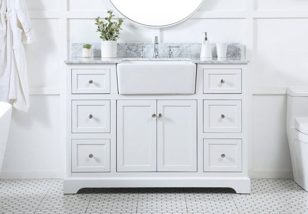Home Living 22" Farmhouse White-Light Bathroom Vanity