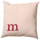 26"x26" Modern Monogram Decorative Throw Pillow, Cranberry