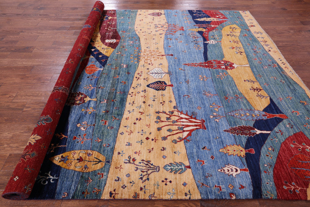 9' 0" X 12' 2" Tribal Persian Gabbeh Hand Knotted Wool Rug - Q12638