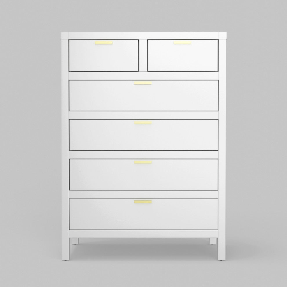 Carmel 6 Drawer Chest, White