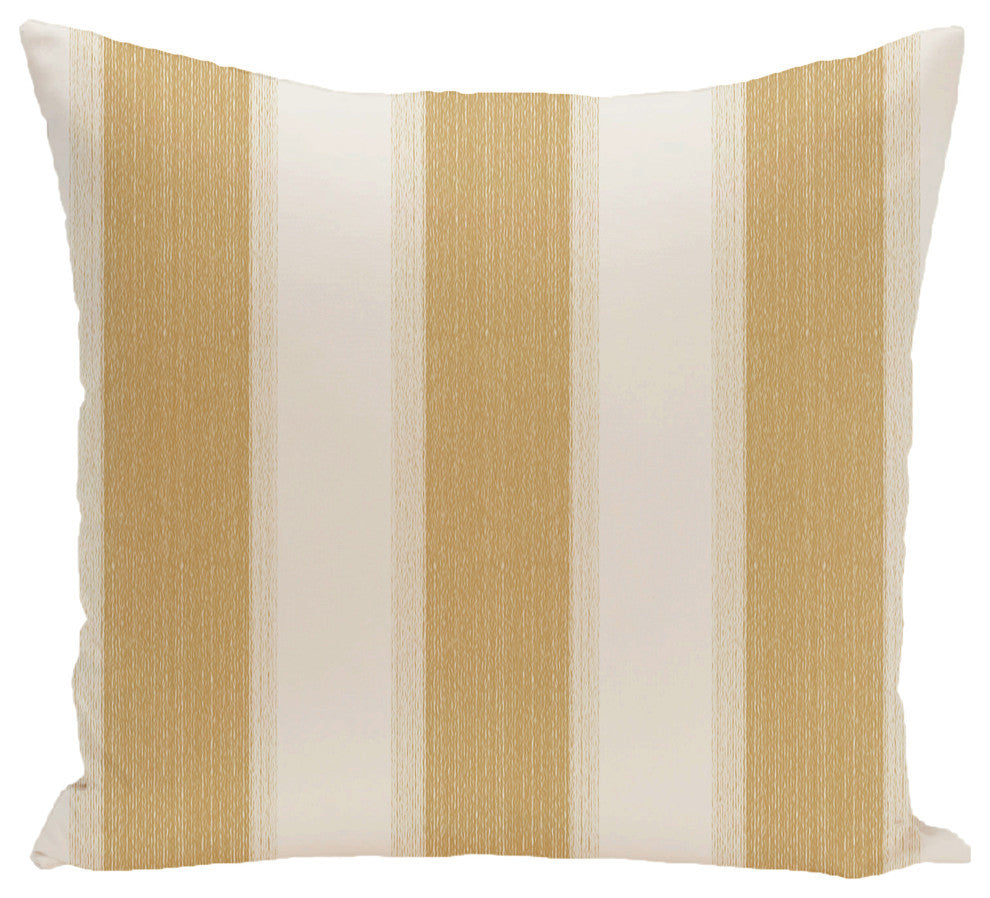 Striate Stripe Stripe Print Pillow, Gold, 20"x20"