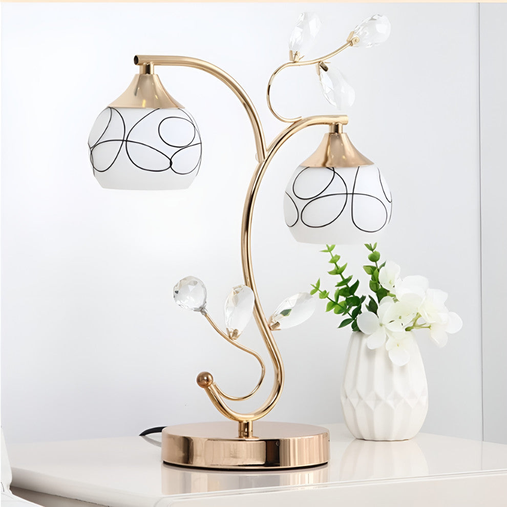 Habkern | Modern Crystal LED Night Lampshade with Eye Protection, Gold, A