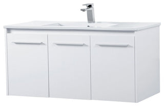 Single Bathroom Floating Vanity, White, 40"