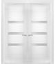 Interior French Double Doors Opaque Glass / Sete 6900 White Silk /60x80
