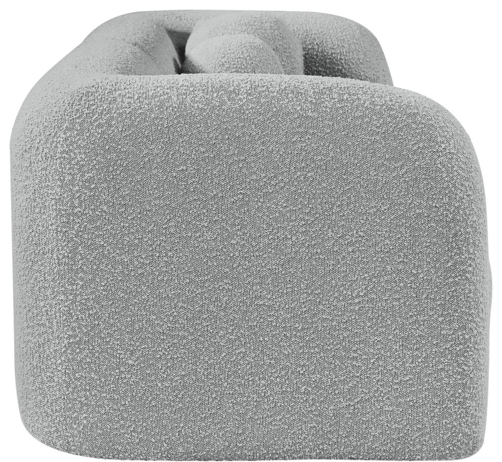 Emory Boucle Fabric Upholstered Upholstered Sofa, Grey