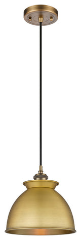 Adirondack 1-Light 8" Cord Mini Pendant, Brushed Brass Shade