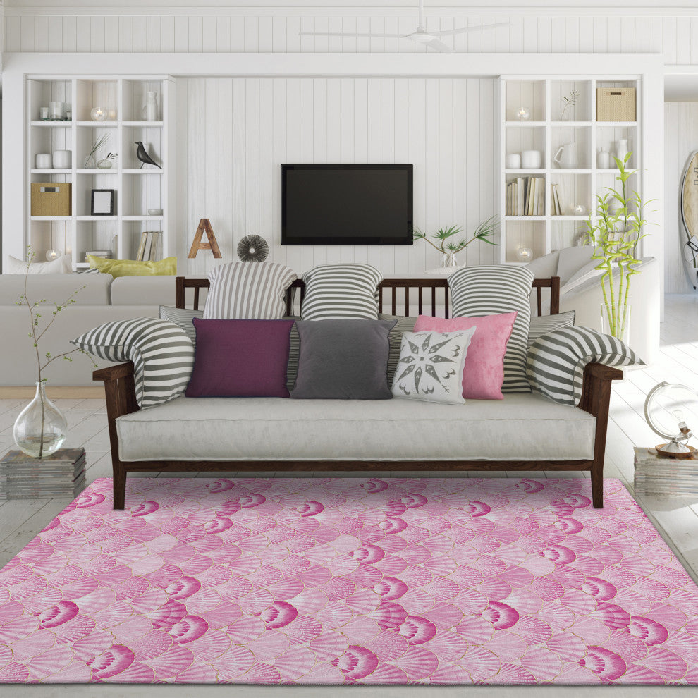 Indoor/Outdoor Seabreeze SZ2 Blush Machine Washable 8' x 10' Rug