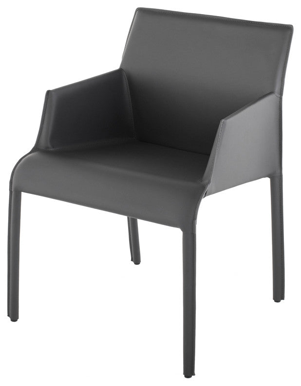 Delphine Dark Grey Leather Dining Chair, HGND218