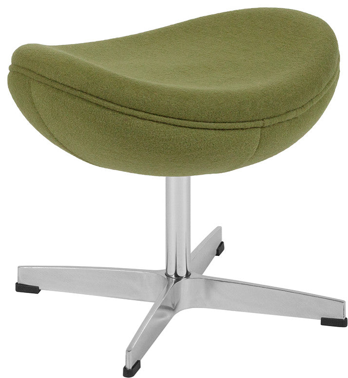 Grass Green Wool Fabric Ottoman