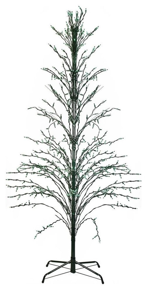 6' Green Lighted Cascade Twig Tree Outdoor Yard Decoration