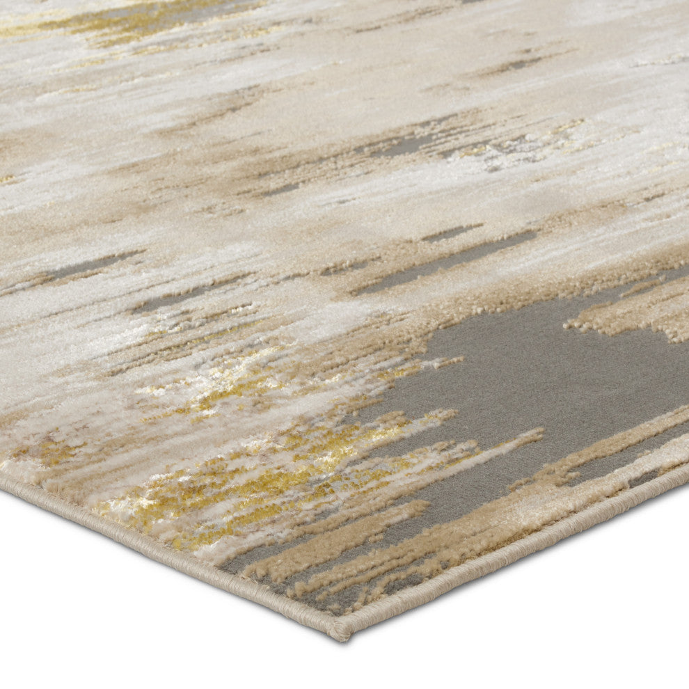 Ulysses Abstract Gold/ Gray Area Rug 5'X7'6"