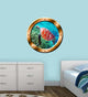 VWAQ Sea Turtle Porthole 3D Sticker, 14" Diameter