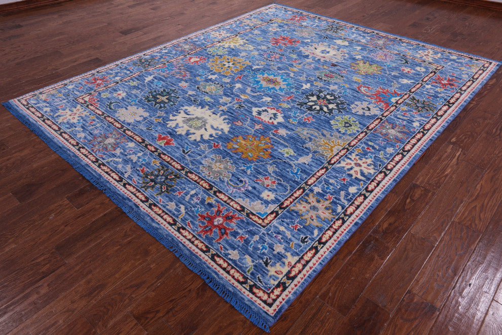 7' 11" X 9' 9" Hand Knotted Turkish Oushak Wool Rug - Q15735