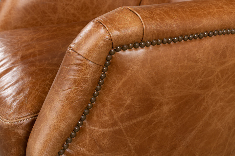 Baker Brown Leather Club Arm Chair