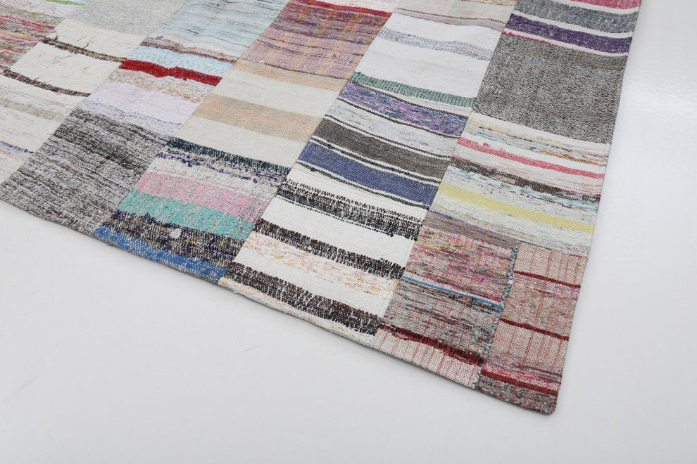 Rug N Carpet - Handmade Oriental 8' 2'' x 12' 1'' Unique Patchwork Kilim Rug