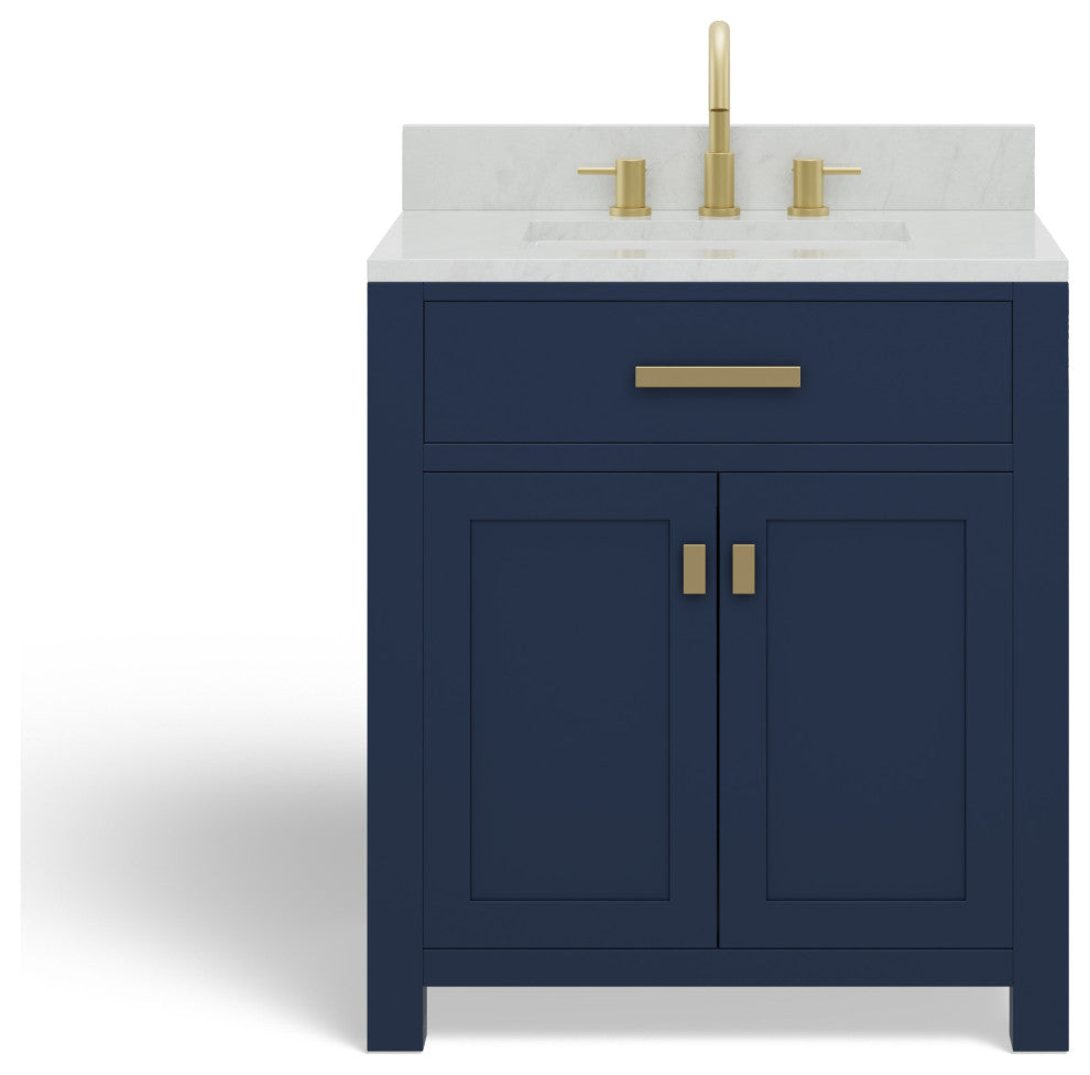 The Polaris Bathroom Vanity, Monarch Blue, 30", Single Sink, Freestanding