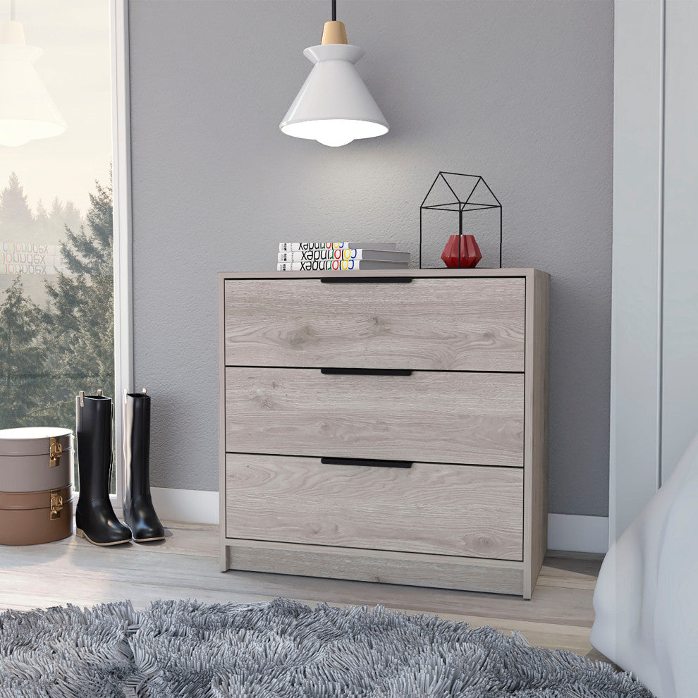 Egeo 3 Drawers Dresser, Light Gray