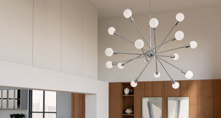 Armstrong 63" 16 Light Chandelier, Chrome
