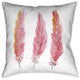 Laural Home Pink Feathers 18" X 18" Indoor Decorative Pillow