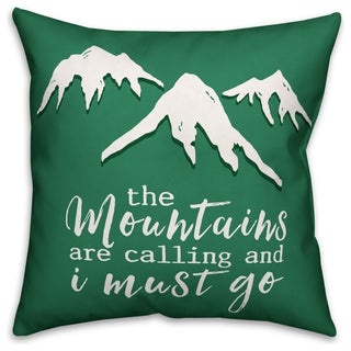 Green Mountains Adventure 16"x16" Outdoor Throw Pillow