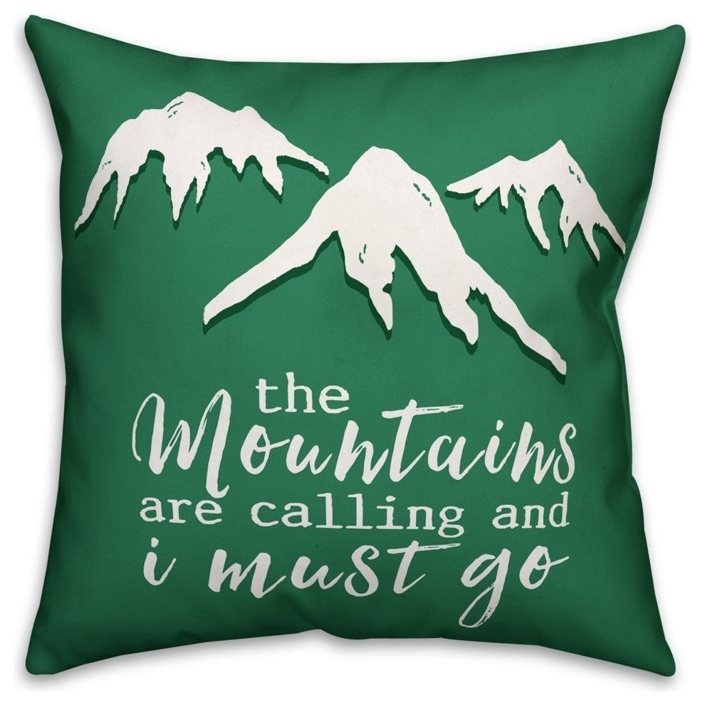 Green Mountains Adventure 16"x16" Outdoor Throw Pillow