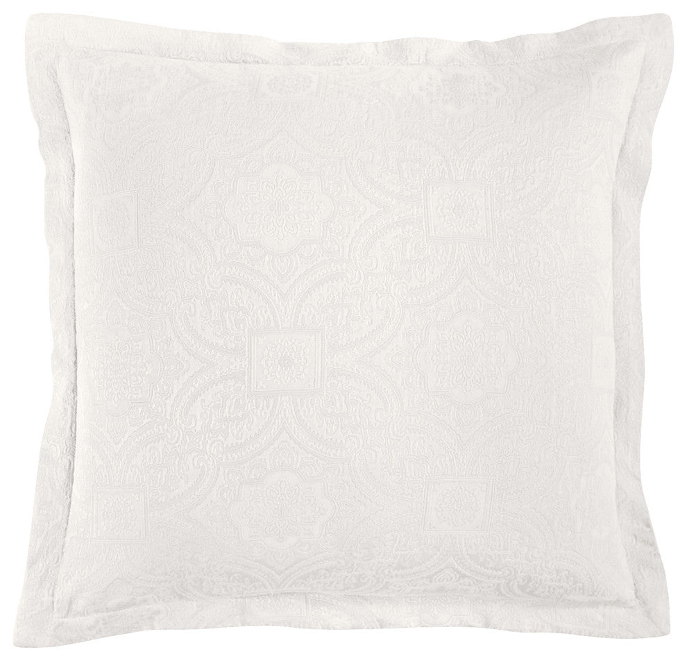 Matelasse Euro Sham, 27"x27", Ivory