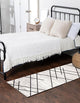 Aqua Damali Area Rug, Ivory/Black, 2'6"x8'